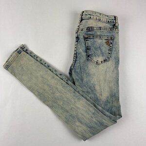 VIP Womens Jeans Acid Washed Distressed Blue Size 1/2